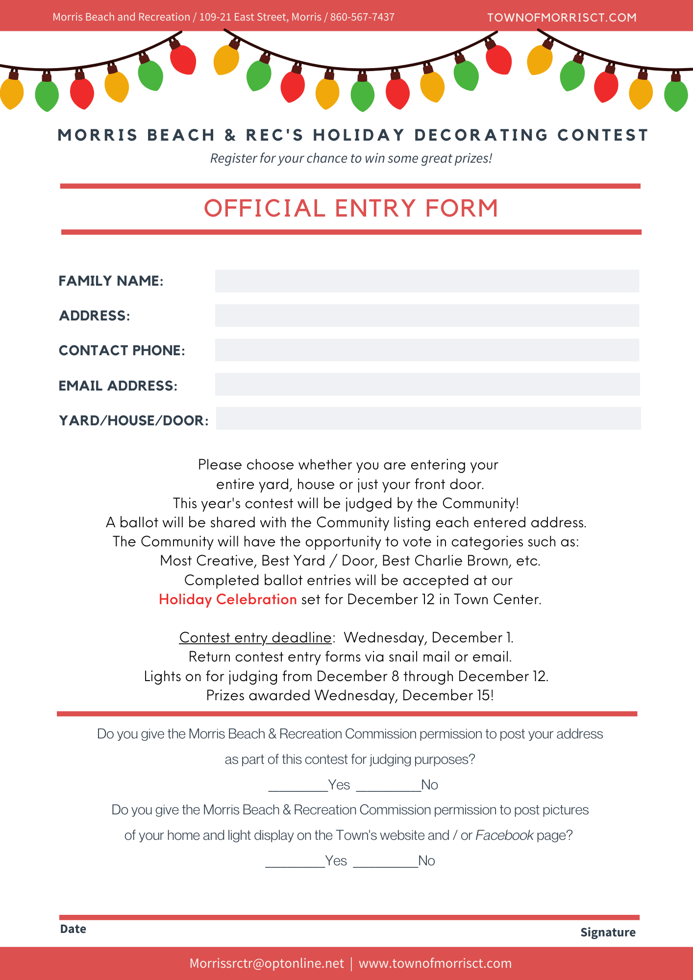 Beach & Recreation Town of Morris, CT